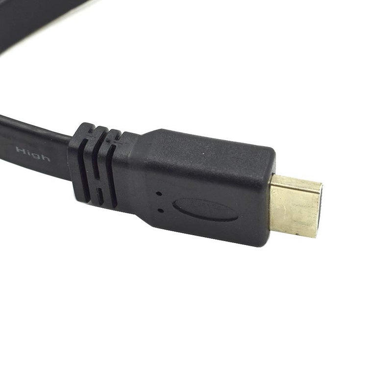 Eilumduo Hxchen 30cm/1ft HDMI Cable for Audio Video HDTV TV PS3 Full HD Short HDMI Male to Male Plug Flat Cable Cord Black - Image 2